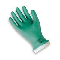 Ansell Edmont 37-175-8 Ansell Size 8 Green Sol-Vex 13" Flock Lined 15 mil Nitrile Glove With Sandpatch Finish And Straight Cuff